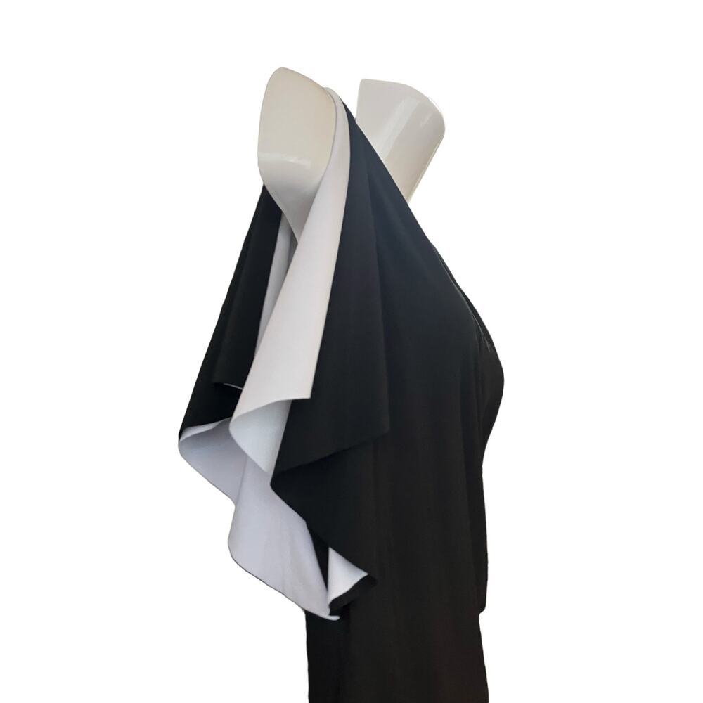 American Living Women's Black/White Jersey Surplice Neck Ruffled Dress | Size 12 - Picture 7 of 11